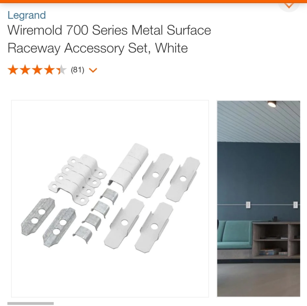 $5 Legrand BWH9-10-11 Set Wiremold Metal Surface Accessory Set, White